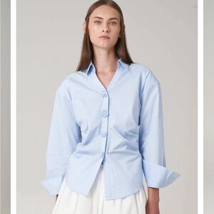 Find Me Now‎ 100% Cotton Elegant Light Blue Button Down Shirt